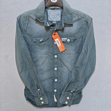 Image of Superdry Vintage Washbasket Long Sleeve Shirt Mid Grey Casual Mens Small BNWT