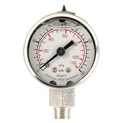#ad Commercial Pressure Gauge 0 To 160 Psi 1 1 2 In Dial 1 8 In Npt Bottom $17.89