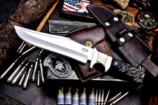 CFK Handmade AUS 10 Custom SHEEP HORN CAMEL BONE Sub Hilt Large Hunting Knife