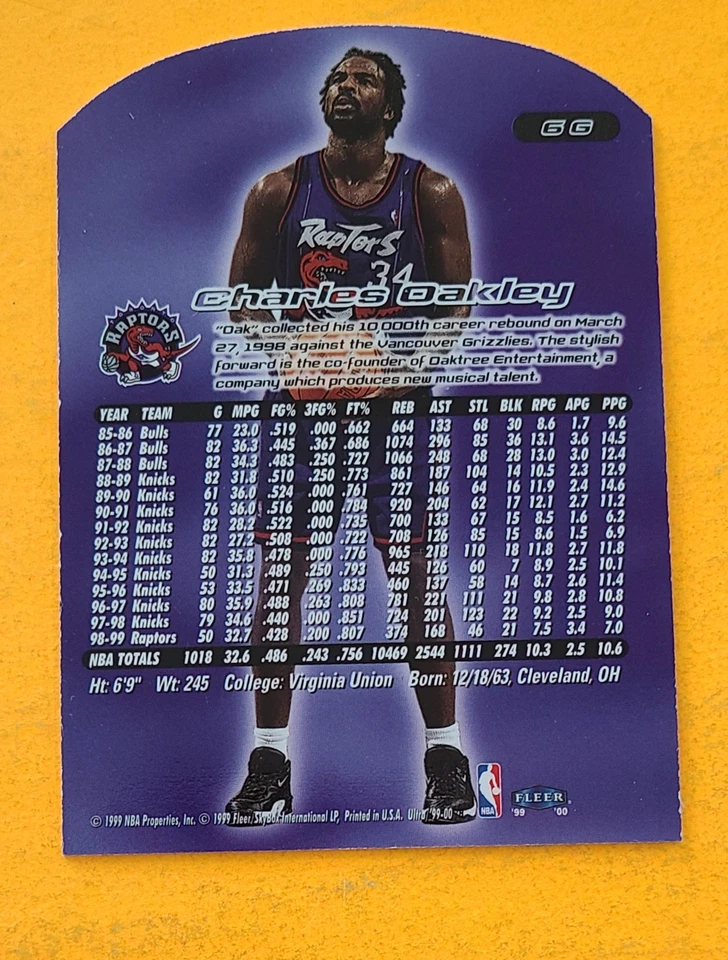 1999-00 Ultra #6G Charles Oakley Gold Medallion - Image 2 of 2