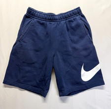 Nike Sportswear Club Sweat Shorts Mens Small Midnight Navy Graphic Swoosh Logo
