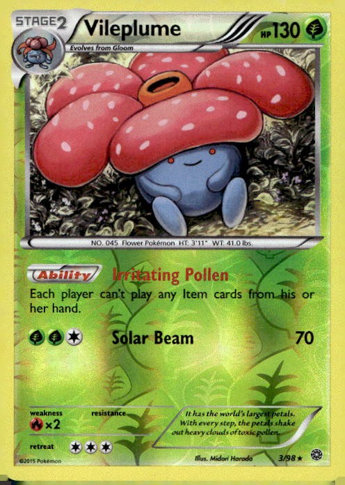 Vileplume 3/98 R Ancient Origins Pokemon 2015 EN LP