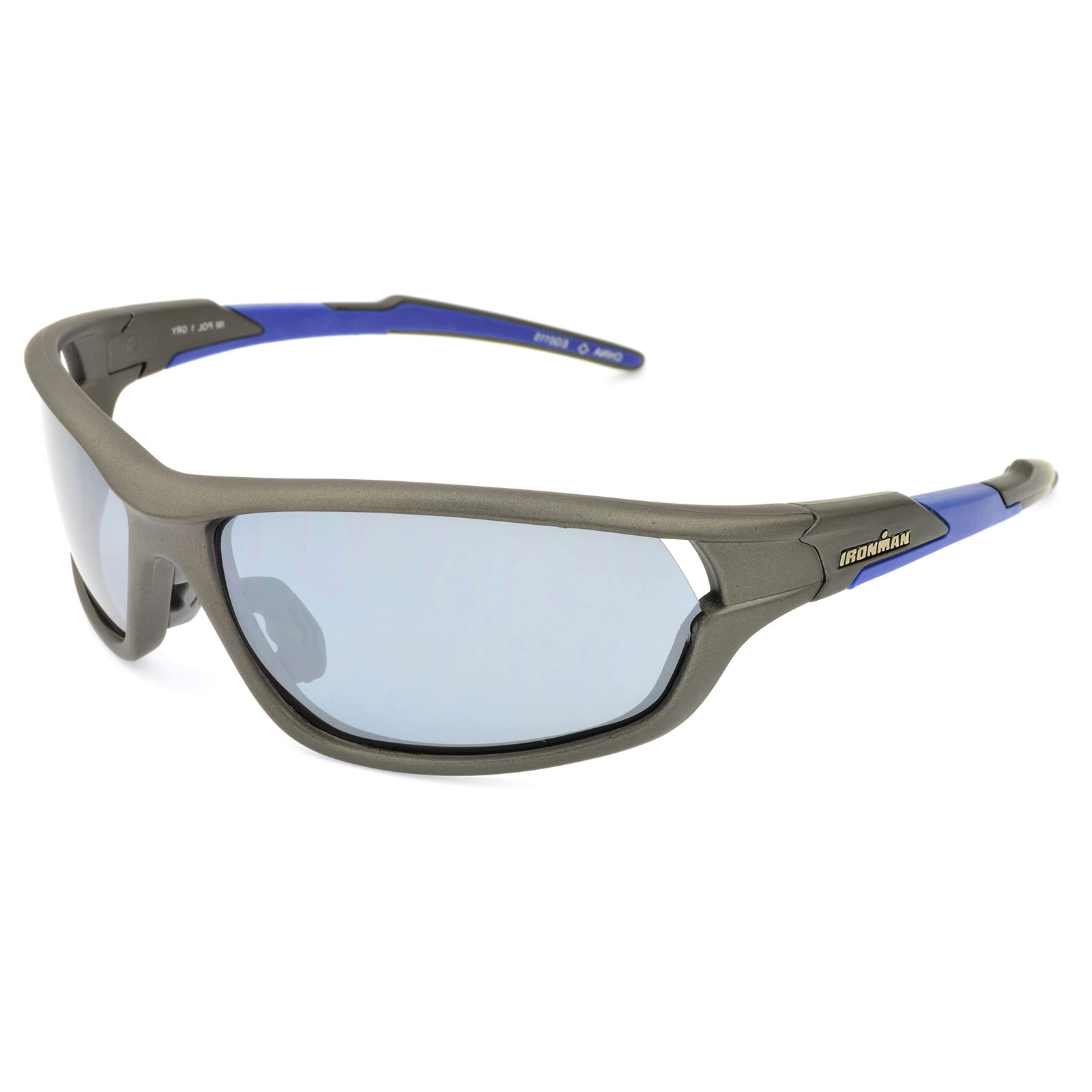 Matte Metallic Graphite Invert Wrap-Around Men's Sport Sunglasses 64mm