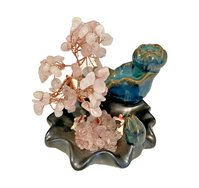 Ceramic Backflow Incense Burner, Bonsai Tree, Waterfall, Koi Fish,  Geodes