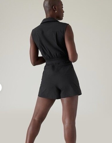 ATHLETA Brooklyn Romper BLACK Shorts Women’s Size 4 Excellent - Picture 2 of 14