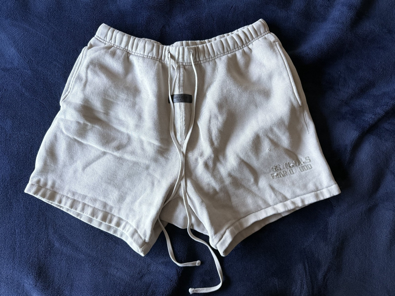 Essentials Cotton drawstring shorts Large light b… - image 1