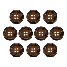 10pcs Resin Sewing Button 20mm 3/4" 4 Holes Round Coat Buttons 5 Coffee Brown