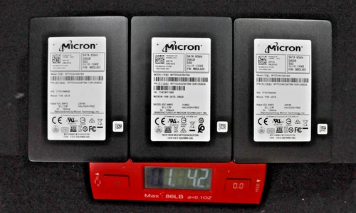 15 x 256 GB MICRON SSD SATA 2.5" MTFFDDAK256 TESTED GOOD USED
