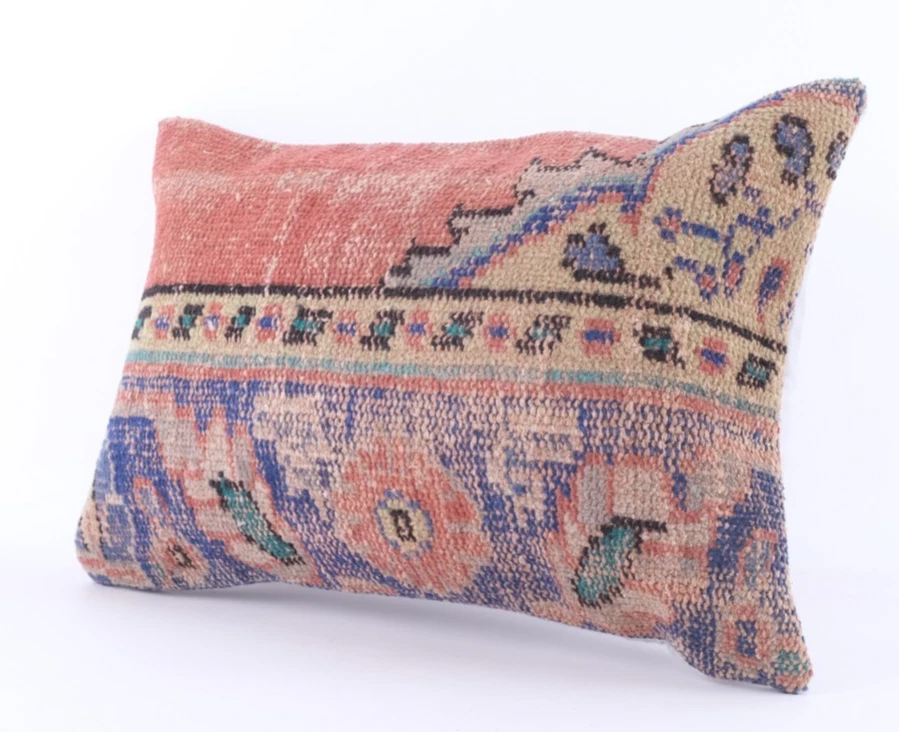 Funda de cojín para alfombra turca Kilim 16""x24"" nómada vintage Kelim Foto 2 de 4