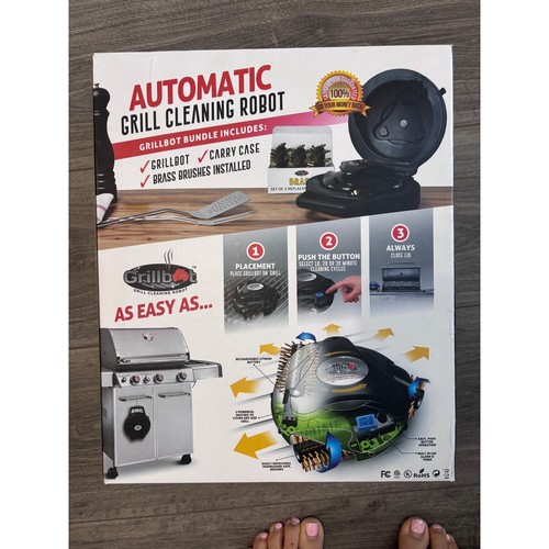 Grillbot Automatic Grill Cleaning Robot Bundle w/ Carry Case Dad Man Gift - Picture 2 of 8