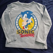 Sonic The Hedgehog Boys Long Sleeve Gray T-shirt Size 7