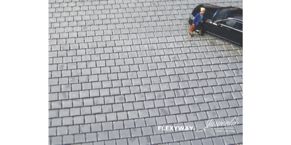 Juweela H0 28280 FLEXYWAY Paving Slabs 40x40 light grey, 2 segments 1:87