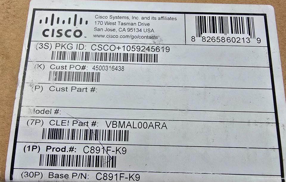 Cisco C891F-K9 890 Series Integrated Services Router (NEW In Box) - Image 2 of 4