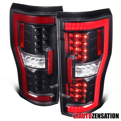 Fit 2017 2018 2019 Ford F250 F350 F450 LED Tube Tail Lights Brake Lamps Black