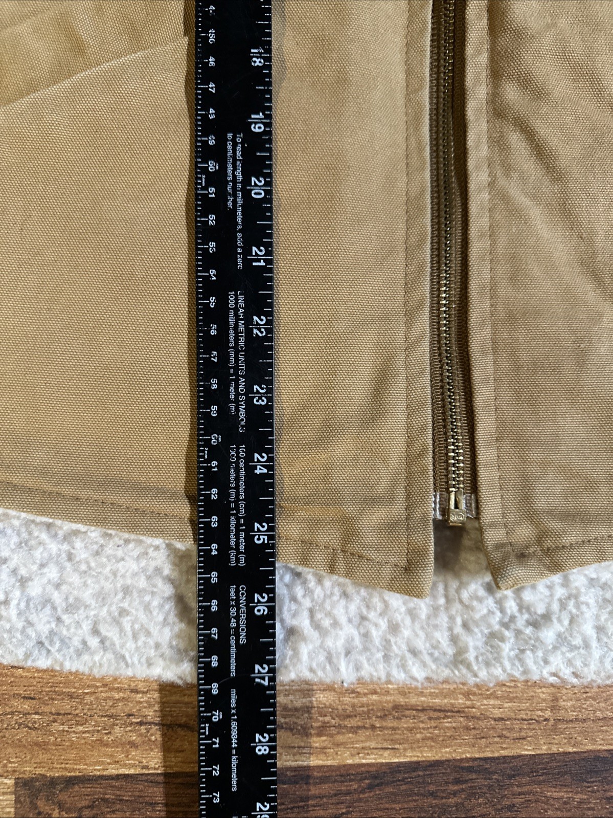 Vintage Carhartt Vest Mens Medium Brown Sherpa Lined Duck Canvas Zip Workwear