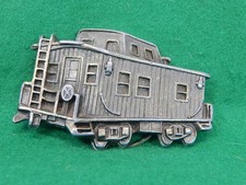 VTG 1979 TRAIN CABOOSE BRASS BELT BUCKLE AMERICAN Buckle No. 271