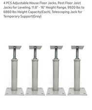 4 PCS Adjustable House Floor Jacks, Post Floor Joist Jacks for Leveling, 11.8" -