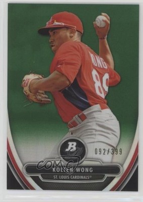 2013 Bowman Platinum Prospects Chrome Green Refractor 92/399 Kolten Wong 5tr
