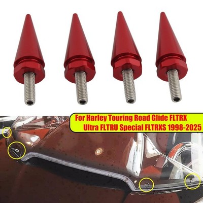 4x Spike Windschutzscheibe Bolzen Schrauben Für Harley Touring Road Glide Rot