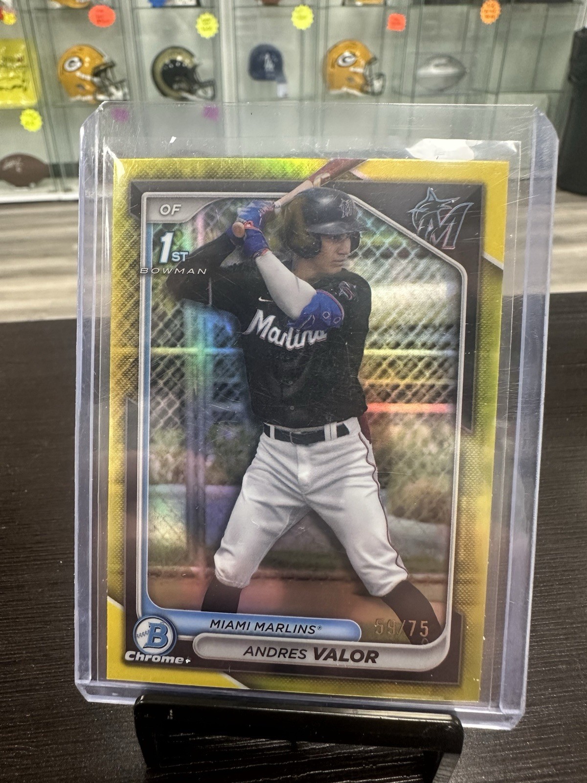 2024 Bowman Chrome Baseball Andres Valor 1st Bowman Yellow /75 JS