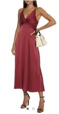 BNWT Zimmermann Silk Ruched Picnic Evening Party dress Wine Size 1