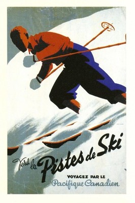   Vers les Pistes de Ski Poster - 24x36  Classic French Travel Art 200gsm