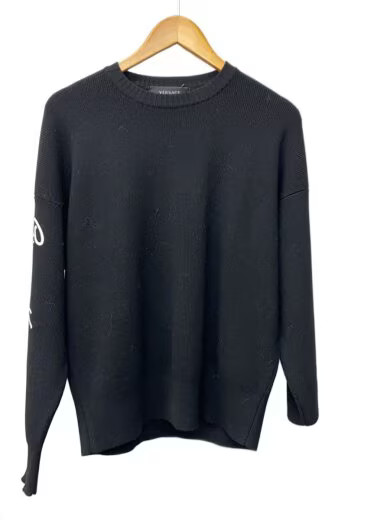 VERSACE/Knit sweater (thin)/Size 38/Wool/Black/A85042