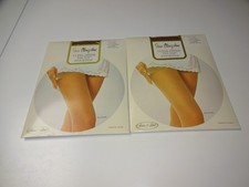 2 Pair Sears Cling-alon Ultra Sheer Thi-Top Stockings Size B 10-11 Tahiti Bronze