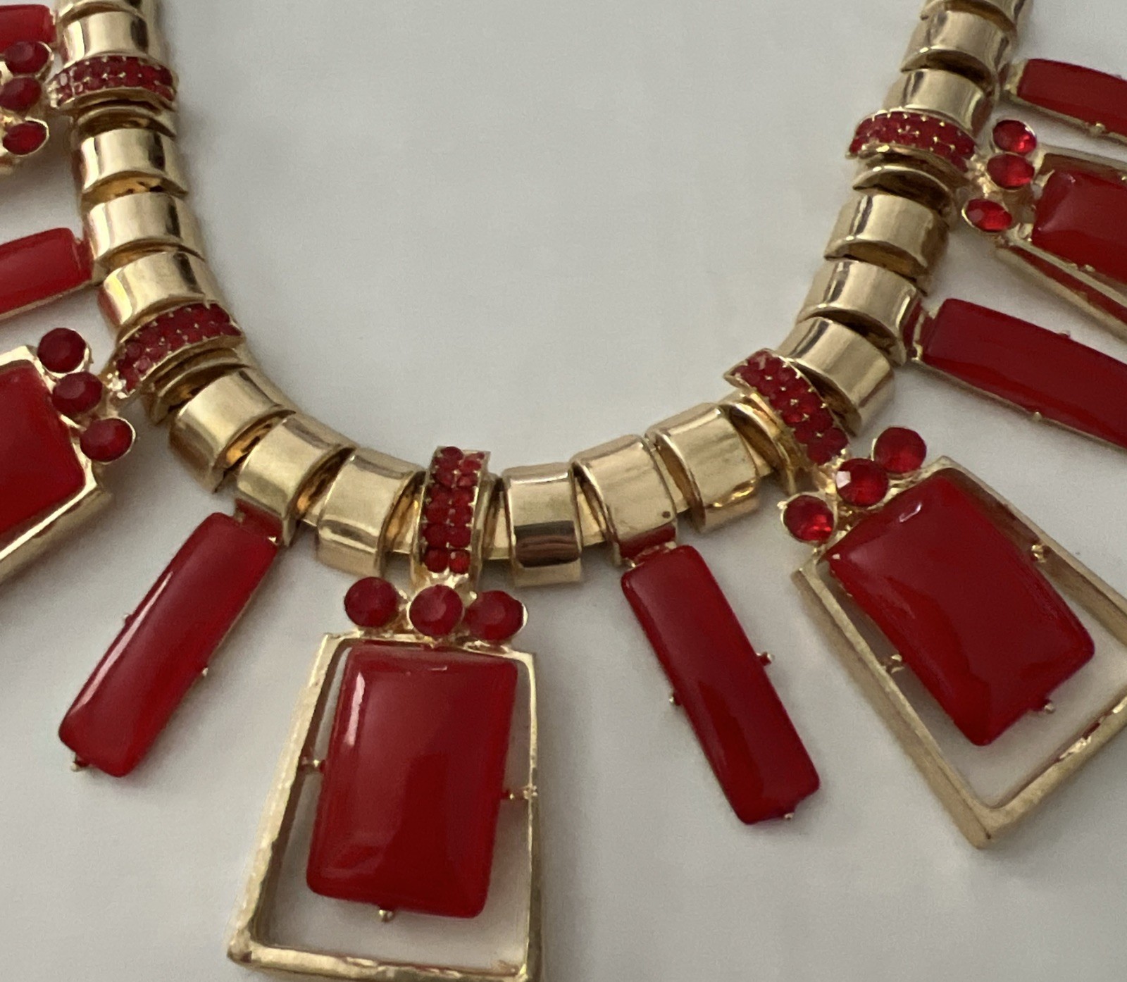 Fun Chunky Mod Bold Statement Necklace Jewels/CZ … - image 3