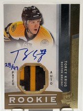 2012-13 The Cup Torey Krug Gold RPA /47 3 Color Patch Auto RC Bruins