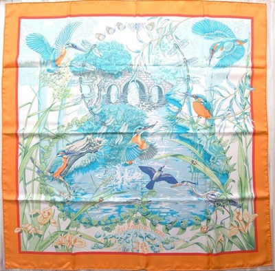 HERMES Carre 90 Au Bord De L eau Silk Scarf Shawl Multicolor from JP