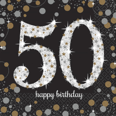 50. Geburtstag Party Servietten Amscan Motivservietten Tisch Deko Dekoration