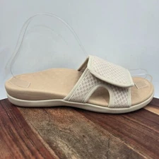 Vionic Brindie Sandals Women's 7 Tan Beige Comfort Slip On Slide Orthotic