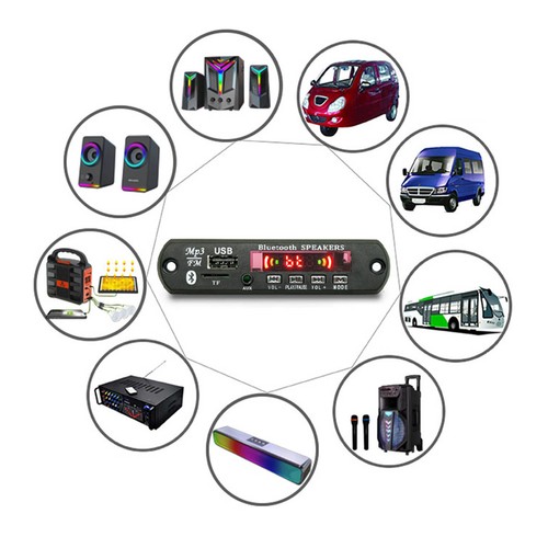 USB MP3 Module Bluetooth 12V MP3 WMA Decoder Board Audio Module FM AUX USB2504 - Picture 6 of 16