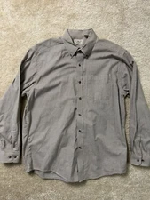 LL Bean Bean Men Shirt Green White Large Casual