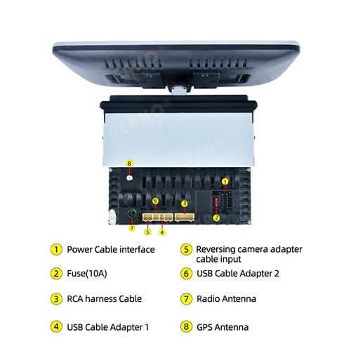 2+32G Single 1DIN 360° Rotatable 10''Android 13 Car Radio Stereo SAT Nav CarPlay - Picture 4 of 18