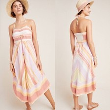 NEW Anthropologie Savannah Halter Dress Stripes / Chevron Sz 10 Z521-18