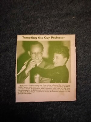 G9n  Ephemera 1942 jazz picture paulette Goddard kay kyser 