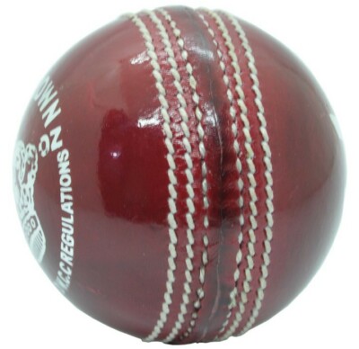 6 Cricket-Bälle Rot/weiß Gepunktet, 156 G, Echtes Leder - Für Training & Spiele