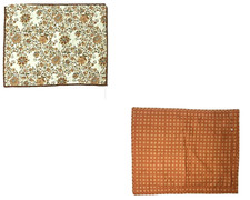 2 Home Classics Luxury Shams Pillowcases 100 Cotton Floral Orange Ivory Quilted