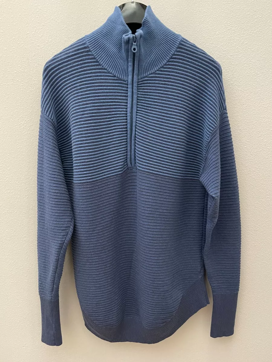 OFFLINE by Aerie Home Stretch Women's Marbled Blue Quarter Zip Sweater XS