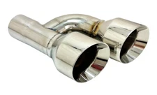 Exhaust Tip 2.50" Inlet 4.00 Outlet 12.00 WD-SE40012-250-HP-SS Dual Double Wall 