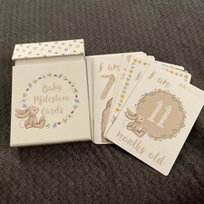 New Baby Milestone Cards Cute Bunnies 1 Month To 11 Month J7