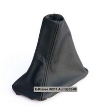 SCHALTMANSCHETTE FÜR MERCEDES W211 Automatik SCHALTSACK 100% ECHTLEDER SCHWAR