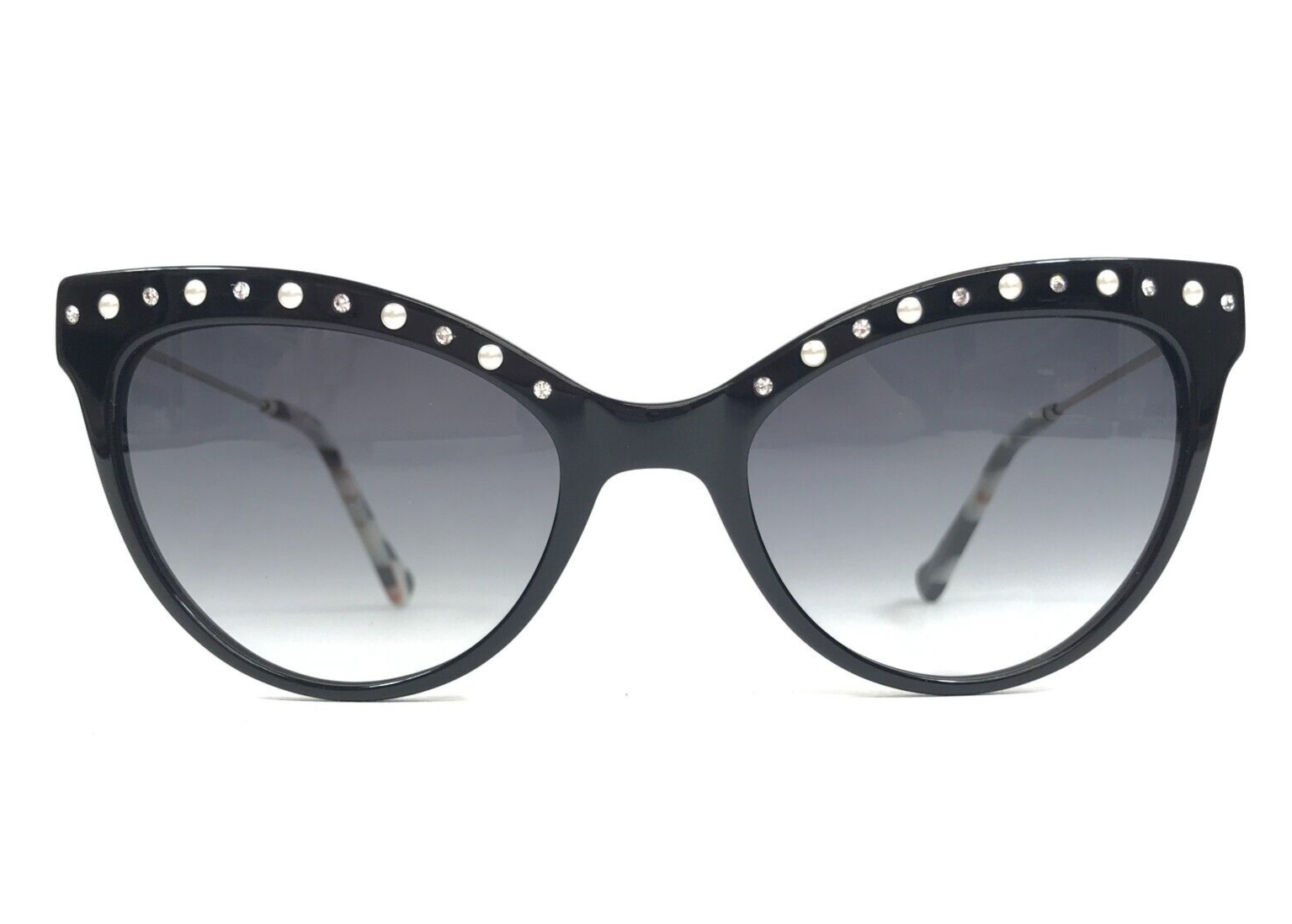 Betsey Johnson Sunglasses POISE BLK Black Gold Cat Eye with Gray Gradient Lenses