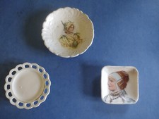 Small Decorative Plats Hand Painted Antique Busts Lot of 3 