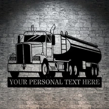 Personalized Tank Truck Name Metal Sign. Custom Gas Truck Wall Decor Gift