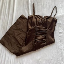 silky brown bodycon dress