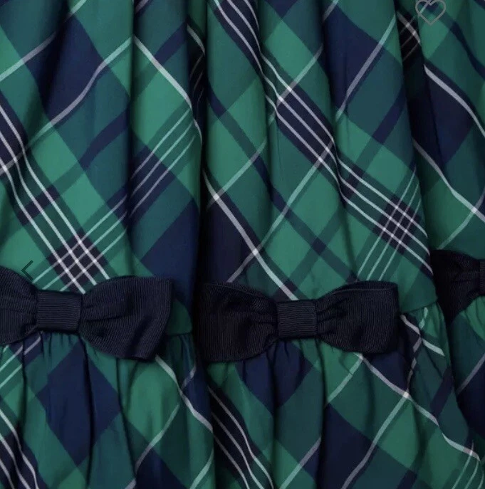 ¡Nuevo sin etiquetas! Vestido sin mangas con lazo a cuadros verde ferry de JANIE & JACK para niñas talla 3 Foto 3 de 4