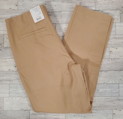 Time & Tru Pants Womens 4 12 or 20 Khaki Skinny Side Zipper 4-Way Stretch NEW